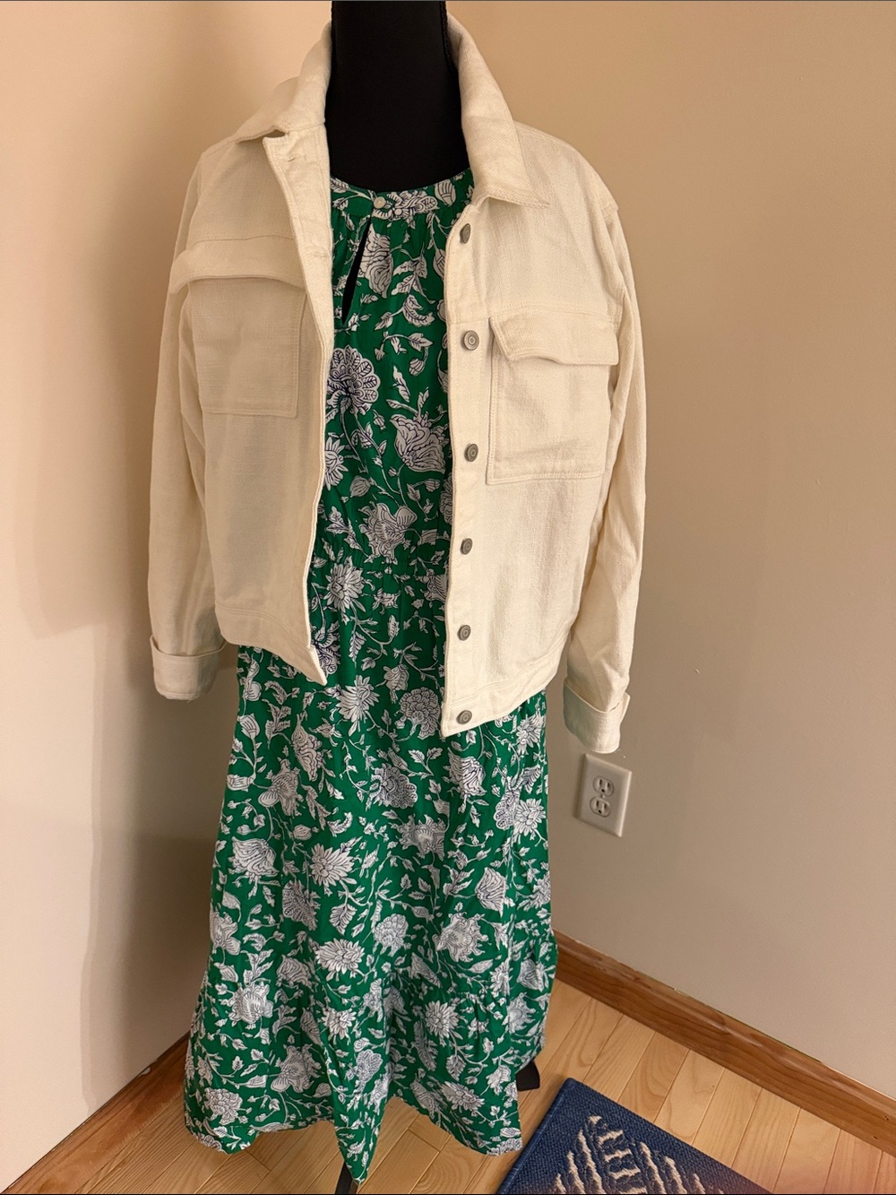 Jcrew cotton dress and Jones New York Cream Textured Jacket - Neutral